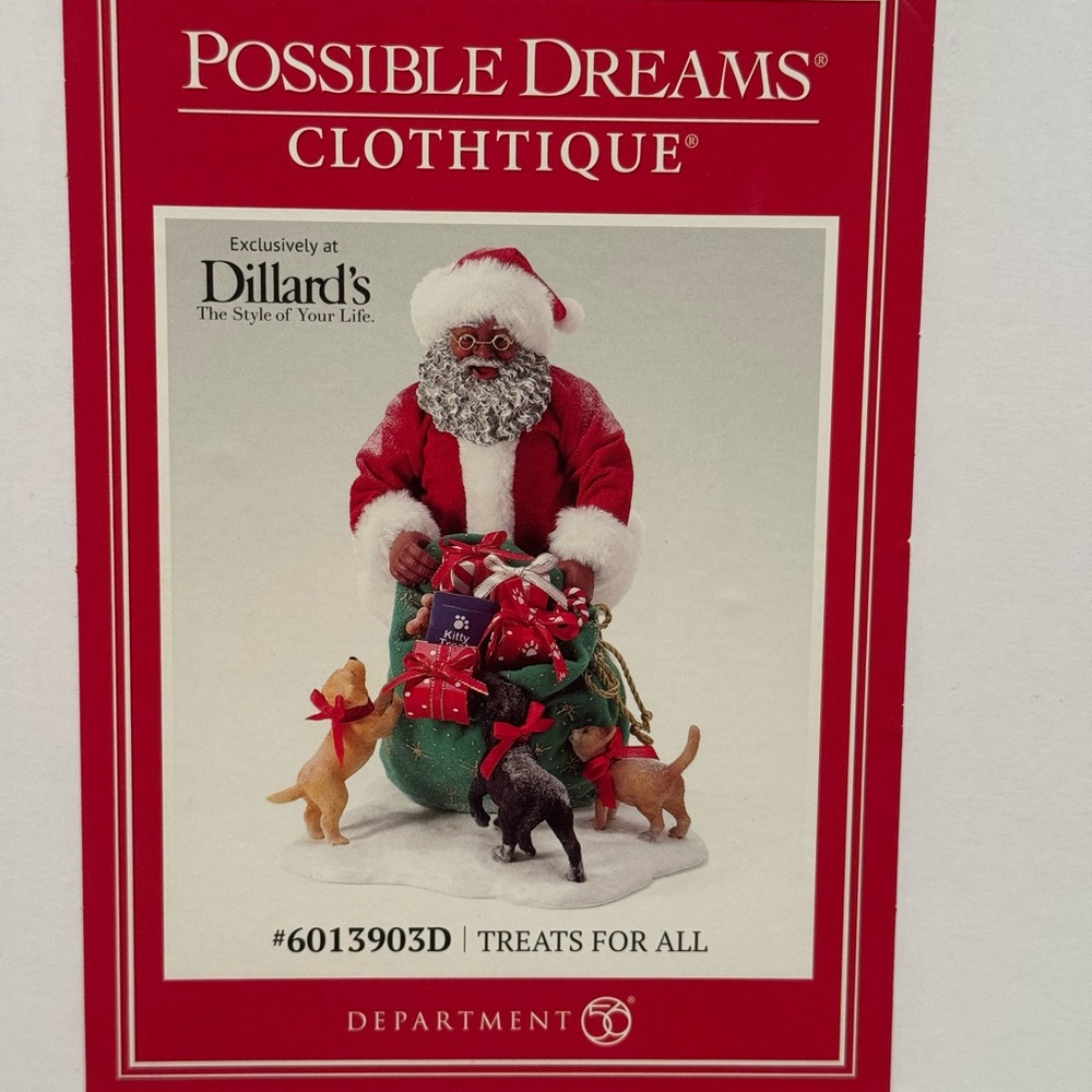 African American Possible Dreams Clothtique Santa Treats for All